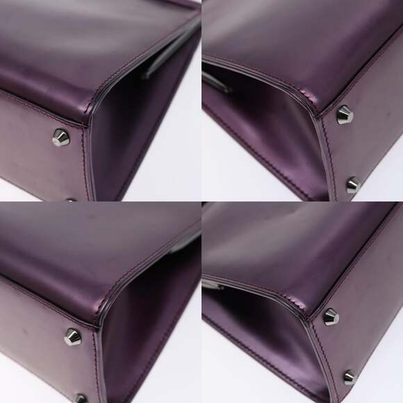 DIOR Hand Bag Patent Leather Purple - Picture 10 of 12
